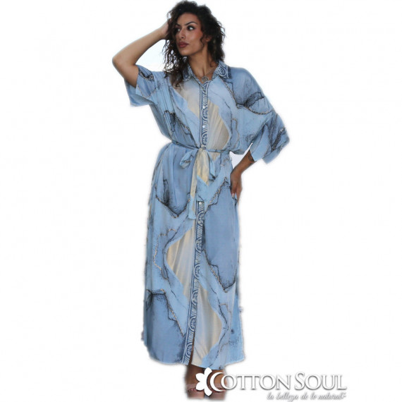 Vestido Crepe de Musgo Veda Gris COTTON SOUL