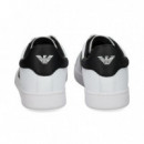 Banda Negro Deportivo Piel Blanco  EA7