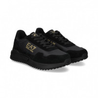 EA7 Oro Deportivo Ante+nylon Negro