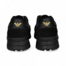 EA7 Oro Deportivo Ante+nylon Negro