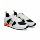 Talon Naranja Malla Negro Piel Blanco  EA7
