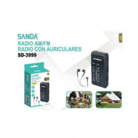 SANDA Radio de Bolsillo con Auriculares Am/fm SD-3999
