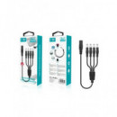 M2TEC Cable Alimentacion 4 en 1 con 4 MACHO/1 Hembra M2-DC6