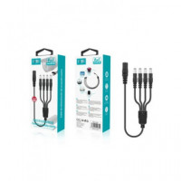 M2TEC Cable Alimentacion 4 en 1 con 4 MACHO/1 Hembra M2-DC6