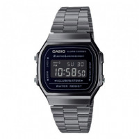 CASIO A168WEGG-1B Reloj Digital Unisex – Negro Grafito, Estilo Retro Vintage, Luz El, Wr, Cronómetro