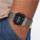 CASIO A168WEGG-1B Reloj Digital Unisex – Negro Grafito, Estilo Retro Vintage, Luz El, Wr, Cronómetro