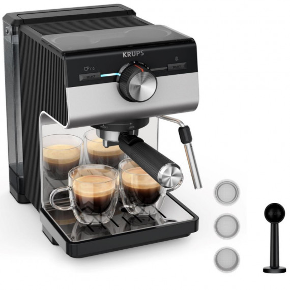 KRUPS XP384E10 Cafetera Espresso Semi Automática 15 Bar con Espumador