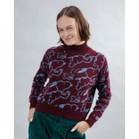 Jerséis y Sudaderas Jersey BRAVA FABRICS Jacquard Peanuts Chocolate