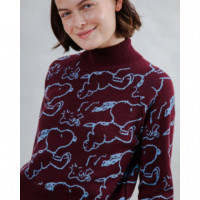 Jerséis y Sudaderas Jersey BRAVA FABRICS Jacquard Peanuts Chocolate