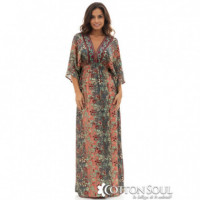 Vestido Crepe de Musgo Tiara Gris Granate COTTON SOUL