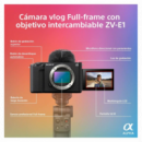 SONY ZV-E1 Cámara Vlogging Mirroless Full Frame 12.1MP