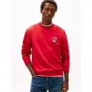 Tommy Embro Flag Sweatshirt Medium Red  TOMMY HILFIGER