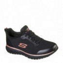 SKECHERS Zapatillas Squad Sr Negras 77222EC-BKRG