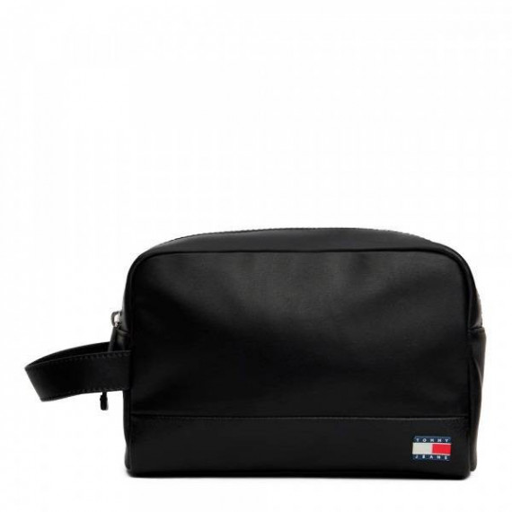 Tjm Heritage Leather Washbag Black  TOMMY HILFIGER