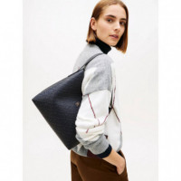 Th Icon Shoulder Bag Mono Space Blue  TOMMY HILFIGER