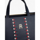 Th Timeless Satchel Space Blue  TOMMY HILFIGER