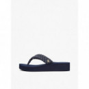 Th Wedge Cornrow Beach Sandal Space Blue  TOMMY HILFIGER
