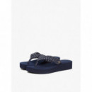 Th Wedge Cornrow Beach Sandal Space Blue  TOMMY HILFIGER
