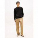 Essential Terry Crewneck Heathered Oatmi  TOMMY HILFIGER