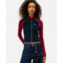 Tjw Colorblock Zip Thru Cardigan Dark Ni  TOMMY JEANS