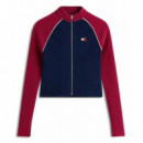 Tjw Colorblock Zip Thru Cardigan Dark Ni  TOMMY JEANS