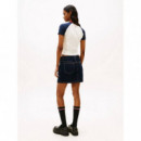 Tjw Slim Sh Miss Tommy Ss Tee Ancient Wh  TOMMY JEANS