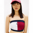 Tjw Flag Badge Tube Top Lavish Cerise /  TOMMY JEANS