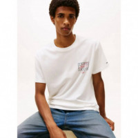 Tjm Reg Sign Spray Ss T Ext Ecru  TOMMY JEANS