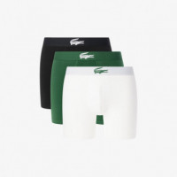 Boxer Long Blanc/vert-noir  LACOSTE