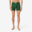 Boxer Long Blanc/vert-noir  LACOSTE