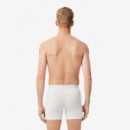 Boxer Long Blanc/vert-noir  LACOSTE