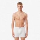 Boxer Long Blanc/vert-noir  LACOSTE