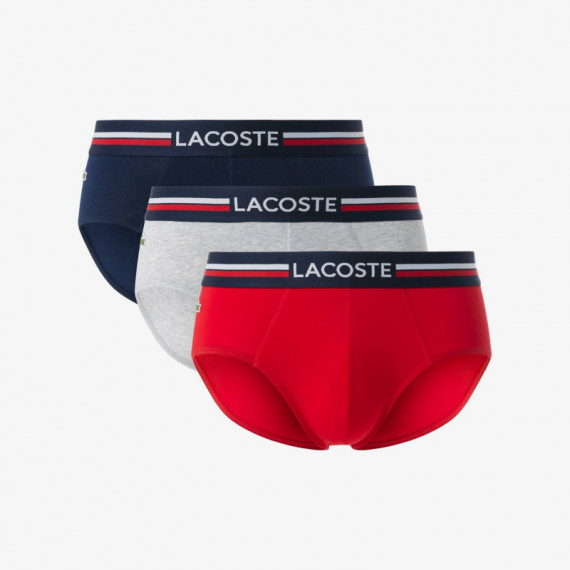 Slip Marine/argent Chine-rouge  LACOSTE