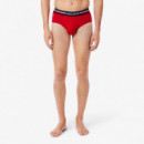 Slip Marine/argent Chine-rouge  LACOSTE