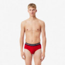 Slip Marine/argent Chine-rouge  LACOSTE
