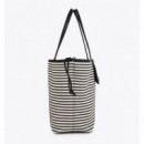 LOLA CASADEMUNT Shopper con Tejido de Rayas LS2604088-2N0