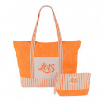 Bolso Playa rayas neceser naranja