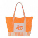 Bolso Playa Rayas Neceser Naranja  LOIS
