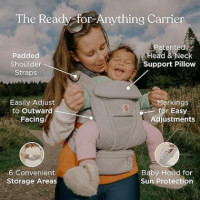 Mochila Portabebe Omni Deluxe Mesh Gris Perla  ERGOBABY