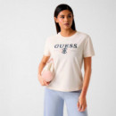 Camiseta con Logo Bordado  GUESS