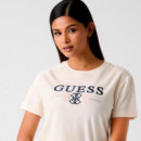 Camiseta con Logo Bordado  GUESS