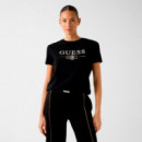 Camiseta con Logo Bordado  GUESS