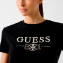 Camiseta con Logo Bordado  GUESS