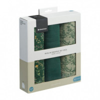 Set 3 Muselinas 75X75CM Kikkaboo  KIKKA BOO