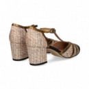 Abierto Lados Punta Negro Rafia Beige  MIUXA