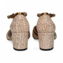 Abierto Lados Punta Negro Rafia Beige  MIUXA