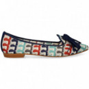 Bailarina Copete Popos Multi Azul  MIUXA