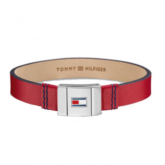 Pulsera Cuero Rojo Cierre Bandera  TOMMY HILFIGER