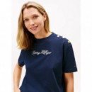 Gold Btn Script Mdrn Ss Tee Dark Night N  TOMMY HILFIGER