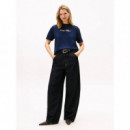 Gold Btn Script Mdrn Ss Tee Dark Night N  TOMMY HILFIGER